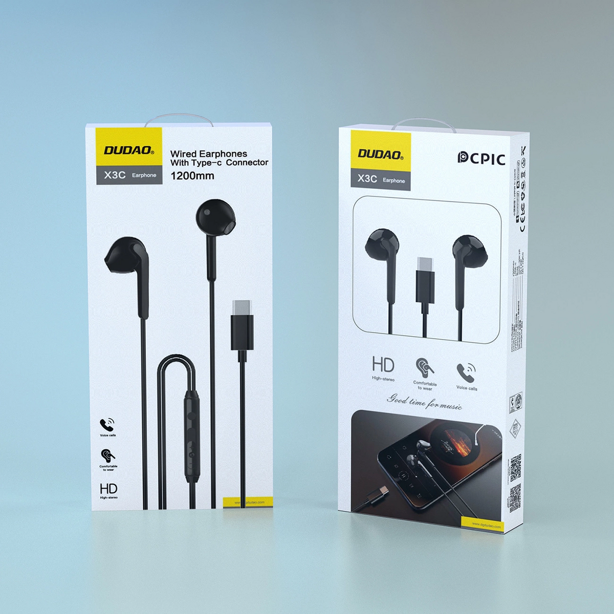 Handsfree USB-C Dudao X3C, Black