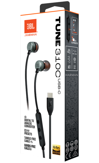 Handsfree USB-C JBL Tune 310C, Μαύρο JBLT310CBLK