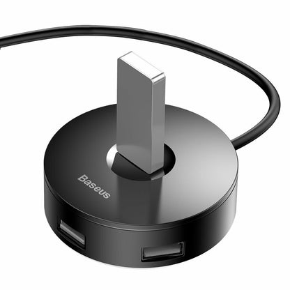 Baseus Στρογγυλός διανομέας USB, 3 x USB-A - 1 x USB-A 3.0, 1m, Μαύρο CAHUB-U01 CAHUB-U01