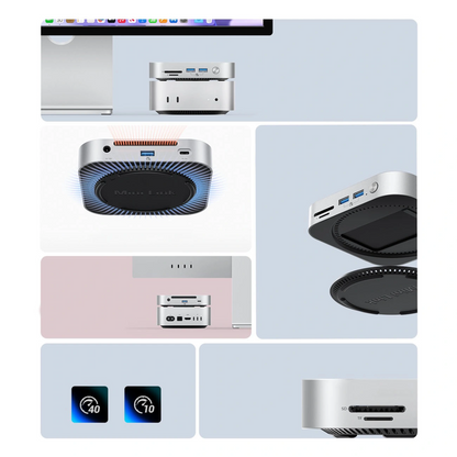 Orico MiniLink M49P Multifunctional Hub for Apple Mac Mini M4, 9in1, Silver