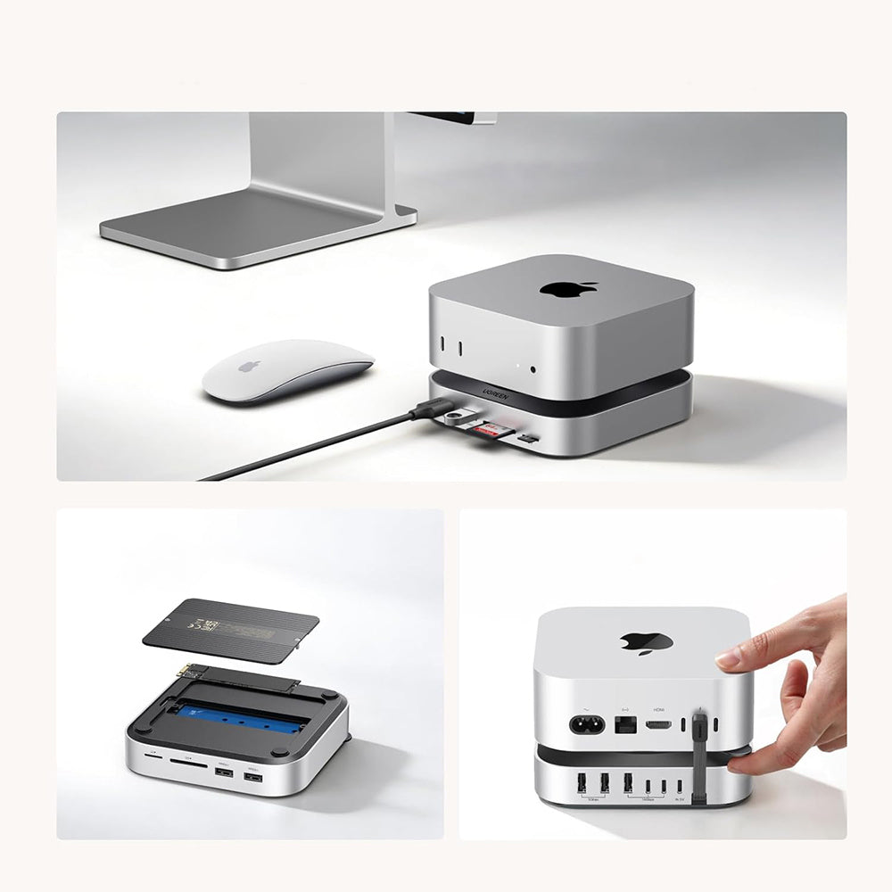 Πολυλειτουργικός Hub UGREEN CM841A (95094) για Apple Mac Mini M4 / Pro, 10σε1, Γκρι