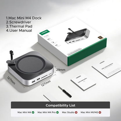 Πολυλειτουργικός Hub UGREEN CM841A (95094) για Apple Mac Mini M4 / Pro, 10σε1, Γκρι