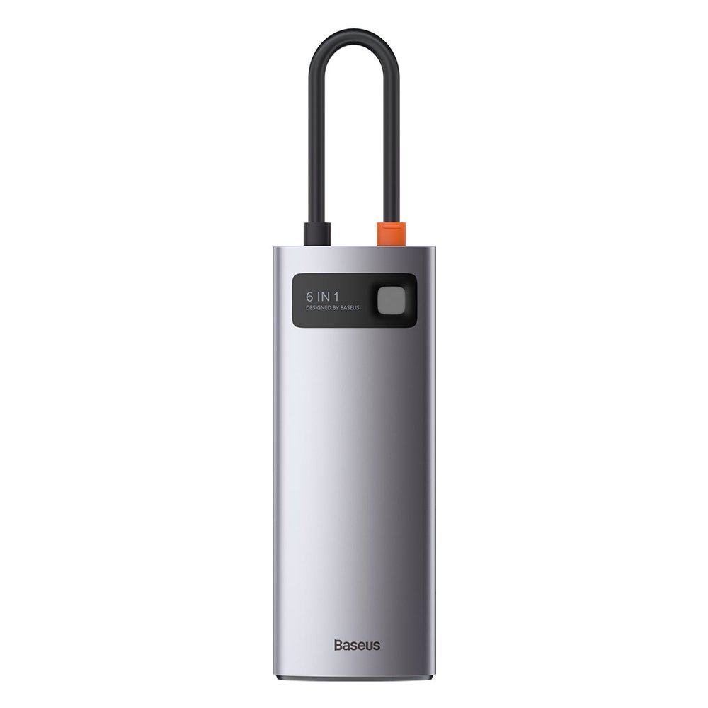 Hub USB-C Baseus Metal Gleam, 3 x USB-A 3.0 - 1 x USB-C - 1 x HDMI - 1 x RJ45, Γκρι CAHUB-CW0G