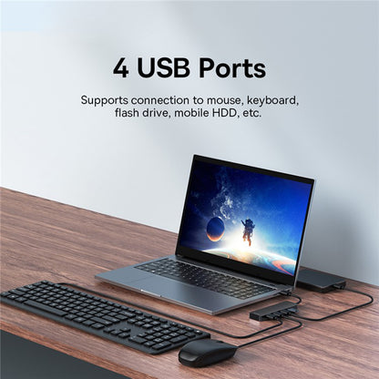 Baseus UltraJoy USB Hub, 4 x USB-A 3.0, 1m, Μαύρο B0005280B111-03 