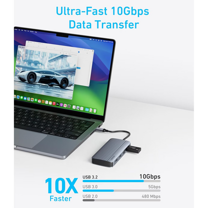 Hub USB-C Anker, 1 x USB-A 3.2 - 3 x USB-A - 1 x USB-C - 2 x HDMI, Γκρι A83740A2