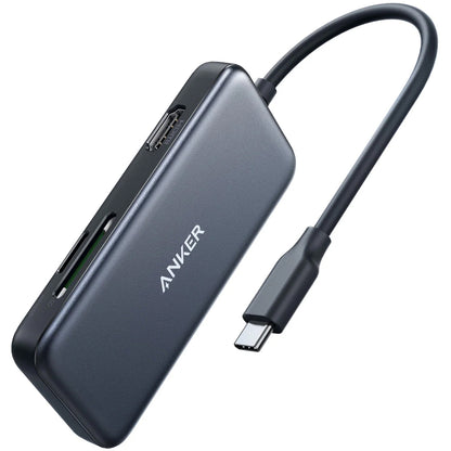 Hub USB-C Anker, 2 x USB-A 3.0 - 1 x HDMI - 1 x SD - 1 x microSD, Μαύρο A8334HA1