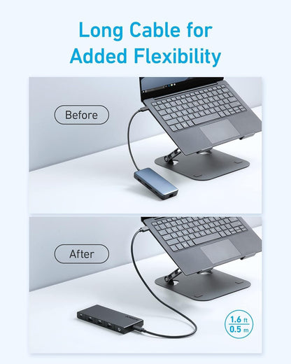 Hub USB-C Anker, 1 x USB-A 3.0 - 2 x USB-A - 3 x USB-C - 2 x HDMI - 1 x RJ45 - 1 x SD, Μαύρο A83A2G11