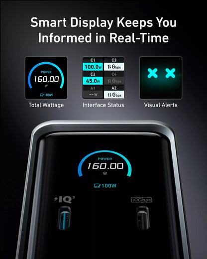 Hub Πολλαπλών Λειτουργιών Anker Prime 737, 2 x USB-A 3.0 - 3 x USB-A - 5 x USB-C - 2 x HDMI - 1 x Jack 3.5mm - 1 x RJ45, Μαύρο A83B63A1