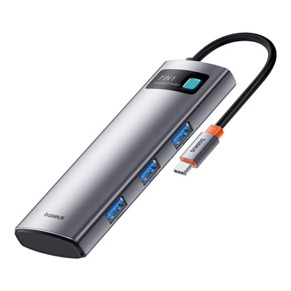 Baseus Joystar USB-C Hub, 3 x USB-A 3.0 - 1 x USB-C - 1 x HDMI - 1 x SD - 1 x microSD, Ασημί B000307088111111-00 