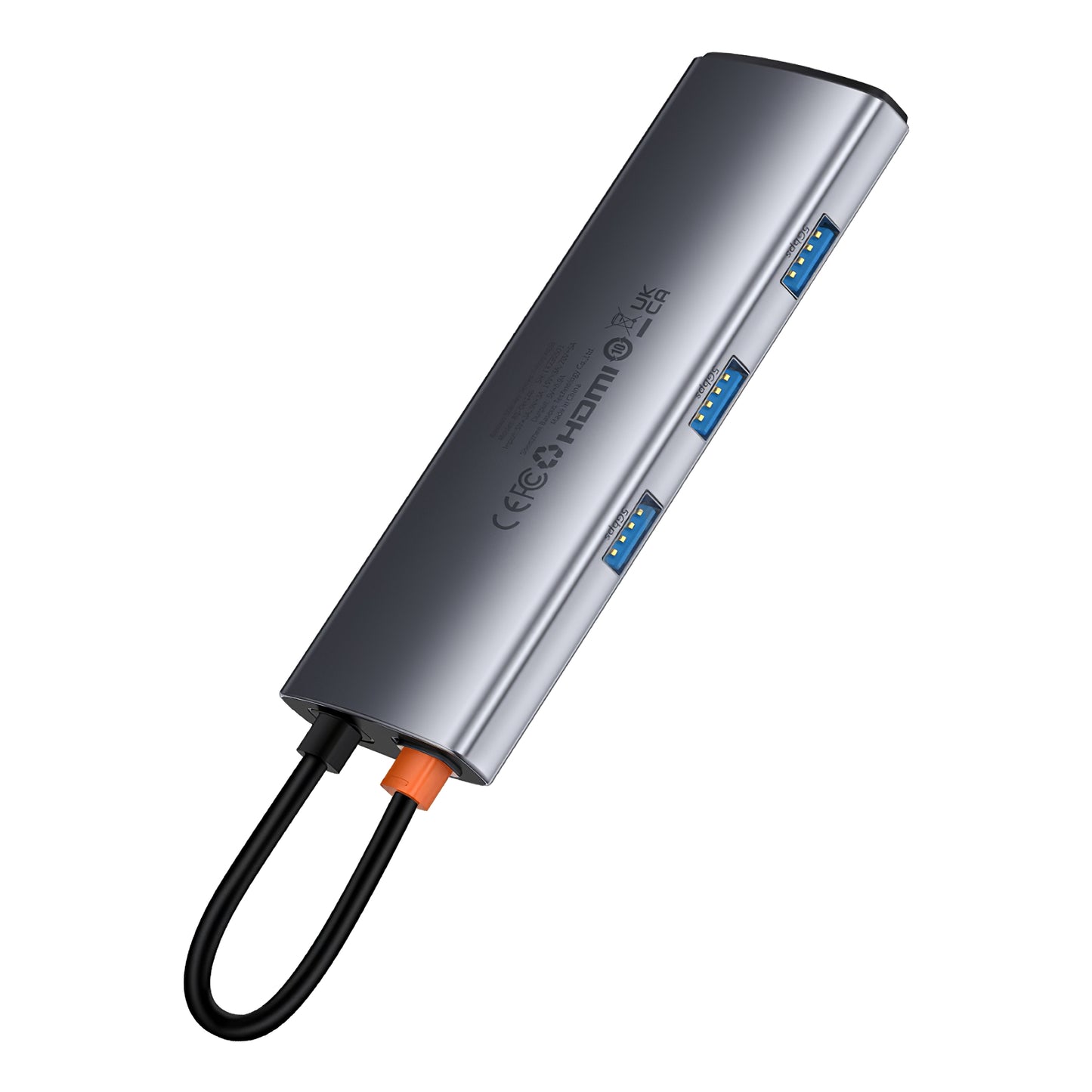 Baseus Joystar USB-C Hub, 3 x USB-A 3.0 - 1 x USB-C - 1 x HDMI - 1 x SD - 1 x microSD, Ασημί B000307088111111-00 