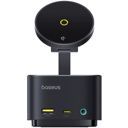 Hub USB-C Baseus MagPro II 7in1, 1 x USB-A - 2 x USB-C - 1 x HDMI - 1 x QI - 1 x SD - 1 x microSD, Μαύρο B00072900121-00