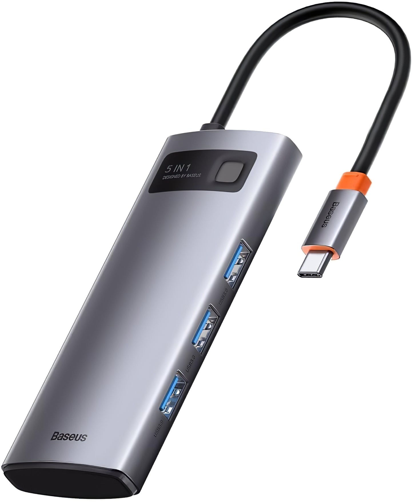 Διανομέας USB-C Baseus Metal Gleam, 3 x USB-A - 1 x USB-C - 1 x HDMI, γκρι WKWG020013 