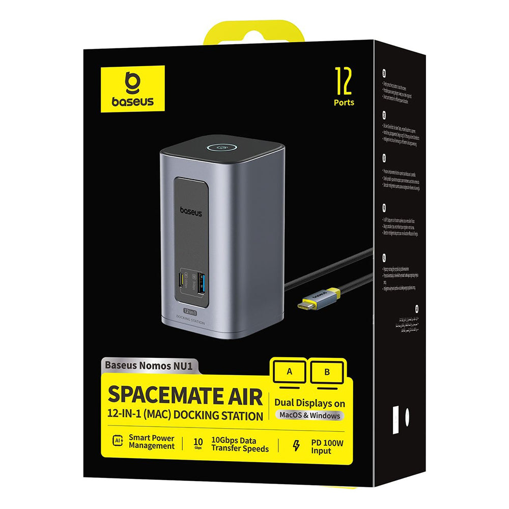 Baseus Nomos NU1 Air Spacemate Multifunctional Hub, 12in1, Gray B0114400