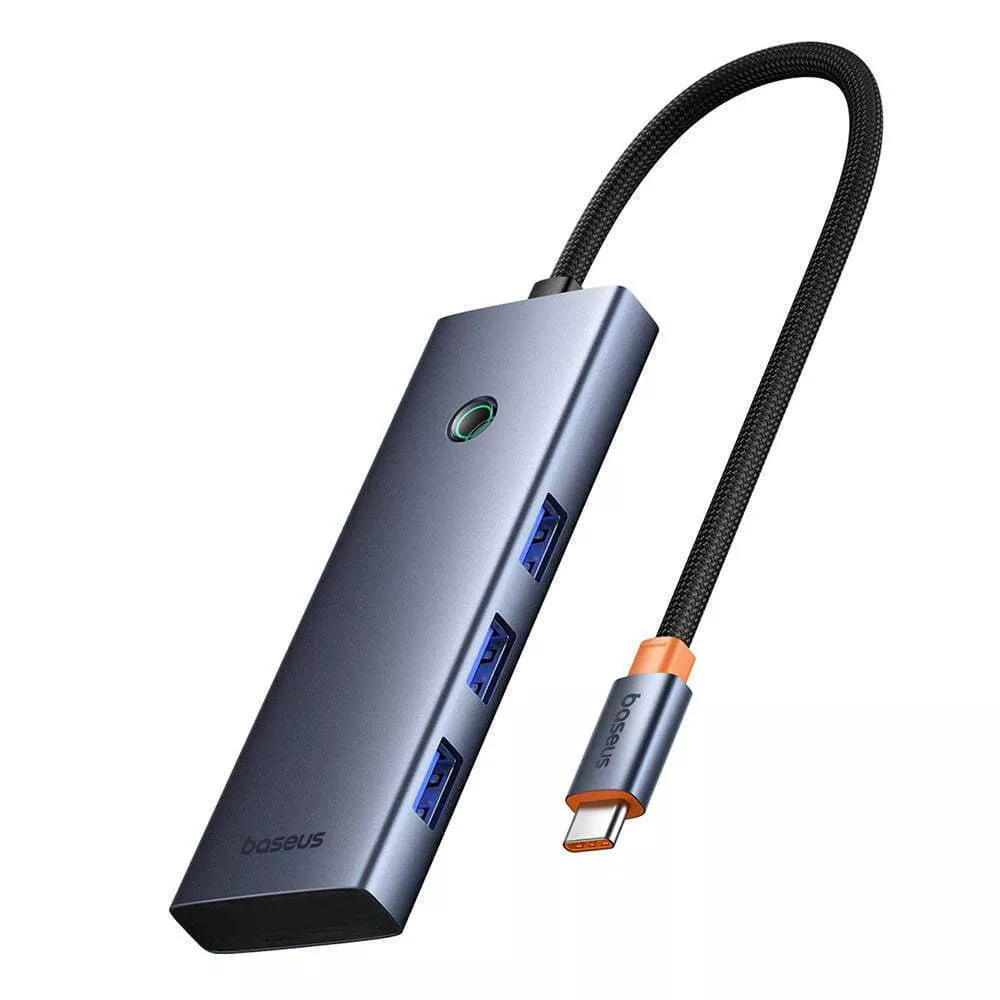 Hub USB-C Baseus UltraJoy, 3 x USB-A 3.0 - 1 x USB-C - 1 x HDMI - 1 x SD - 1 x microSD, Γκρι B00052803811-03