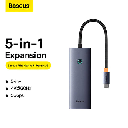 Baseus UltraJoy USB-C Hub, 4 x USB-A 3.0 - 1 x HDMI, γκρι B00052809813-00 