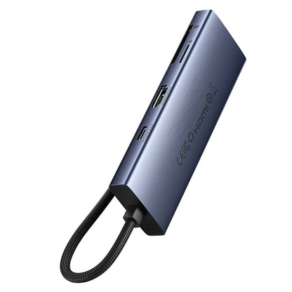 Hub USB-C Baseus UltraJoy, 3 x USB-A 3.0 - 1 x USB-C - 1 x HDMI - 1 x SD - 1 x microSD, Γκρι B00052803811-00