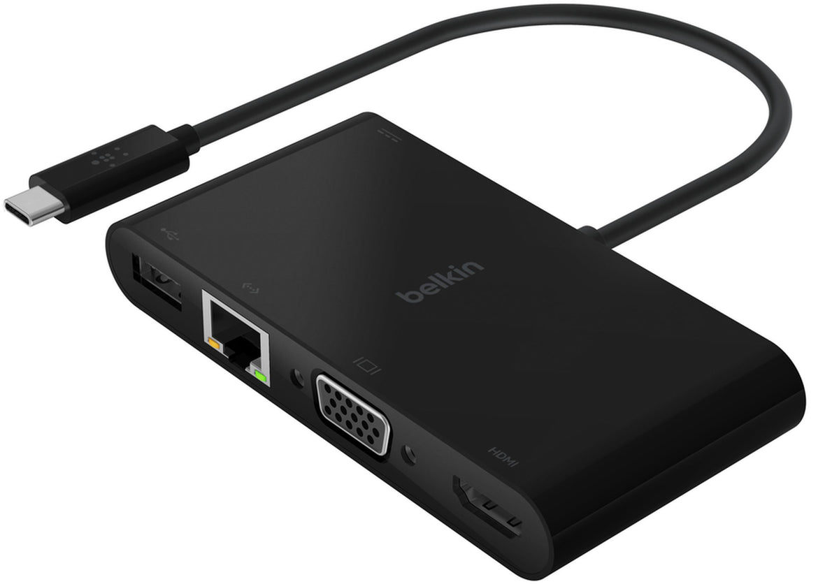 Hub USB-C Belkin Connect, 1 x USB-A 3.0 - 1 x USB-C - 1 x HDMI - 1 x VGA - 1 x RJ45, Μαύρο AVC004btBK
