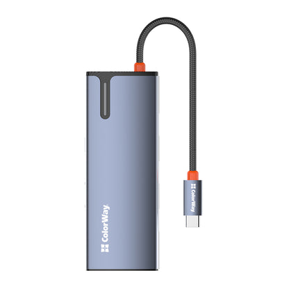 ColorWay CW-HUB02 USB-C Hub, 6in1, Silver
