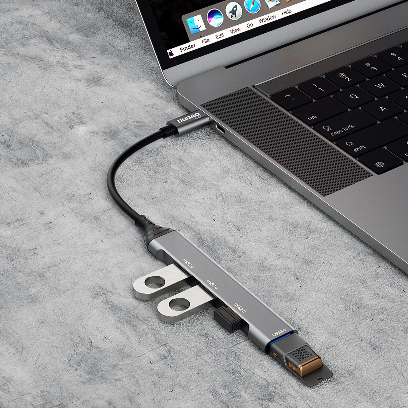 Dudao A16T USB-C Hub, 3 x USB-A - 1 x USB-A 3.0, Μαύρο 