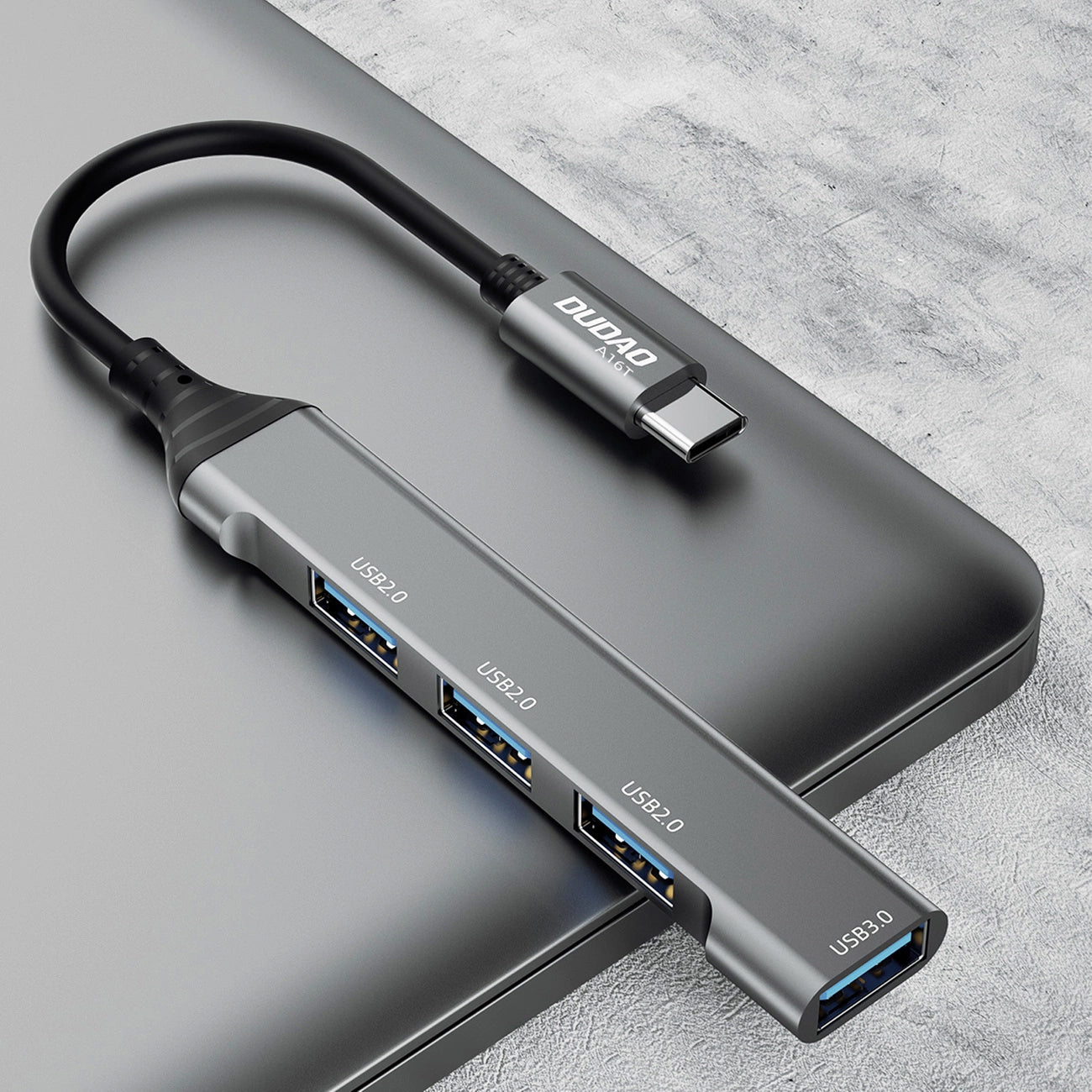 Dudao A16T USB-C Hub, 3 x USB-A - 1 x USB-A 3.0, Μαύρο 