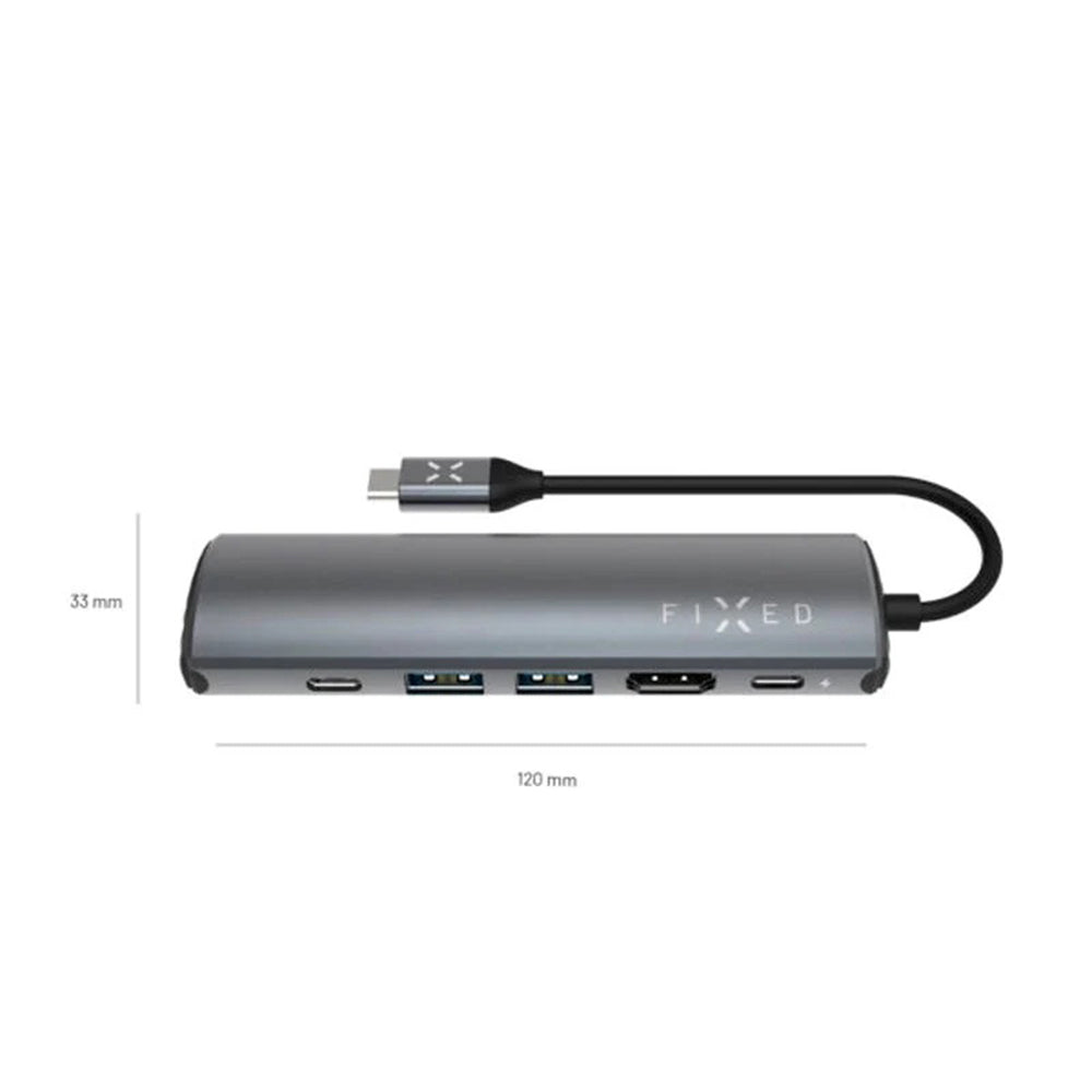 Fixed Pro USB-C Hub, 6in1, Gray