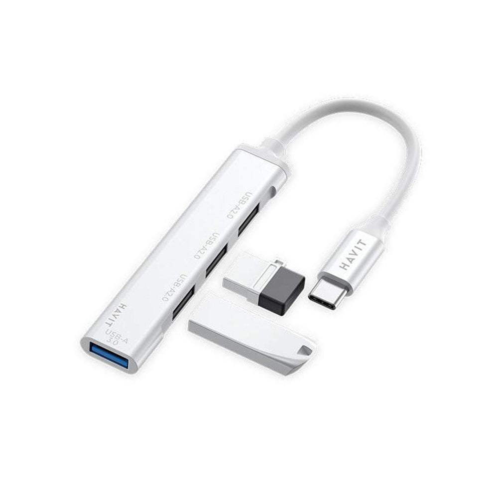 Hub USB-C HAVIT HB41, 4σε1, Ασημί