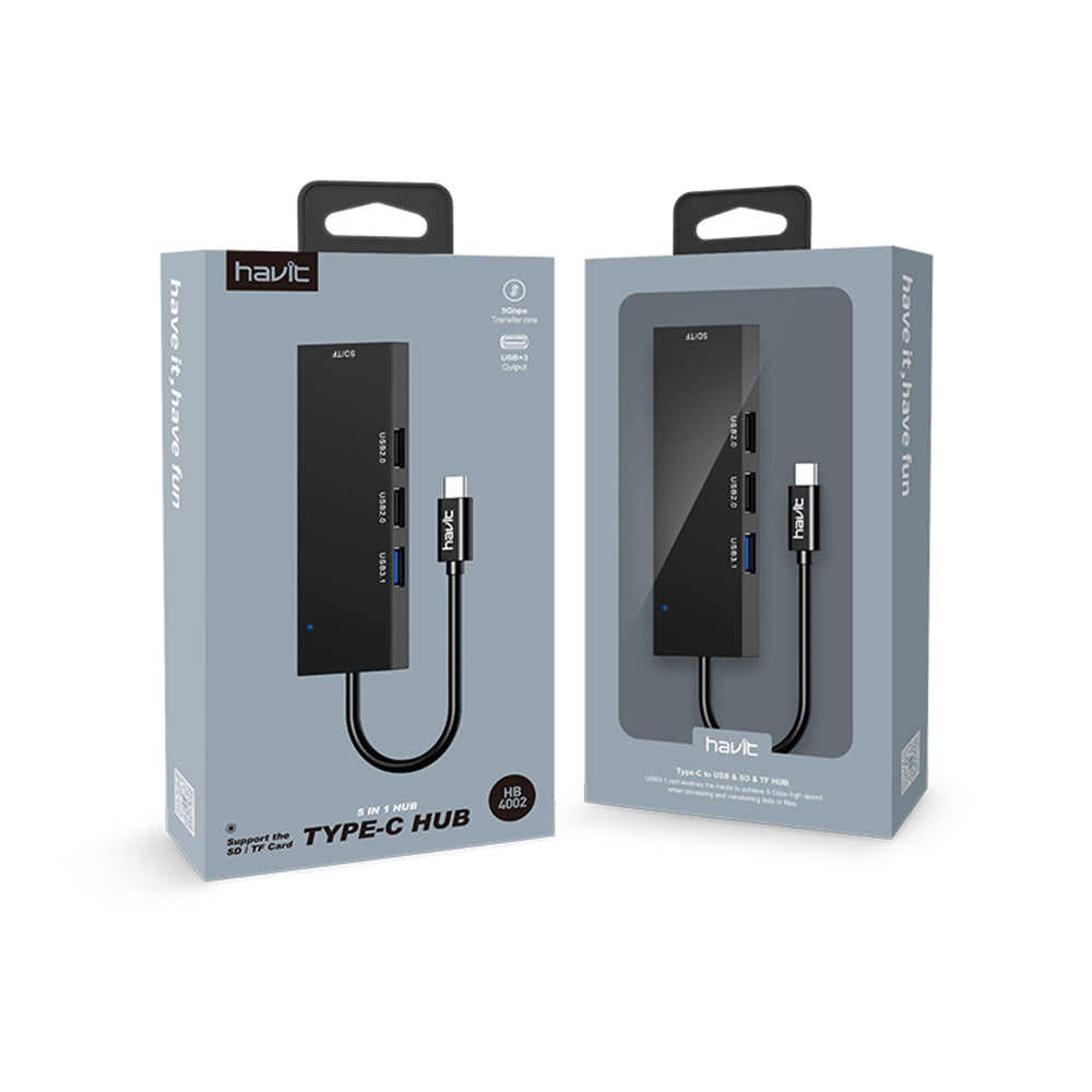 Hub USB-C HAVIT HB41, 4σε1, Ασημί