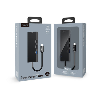 Hub USB-C HAVIT HB41, 4σε1, Ασημί