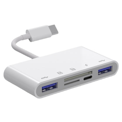 OEM USB-C Hub NK-1032TC, 2 x USB-A - 1 x USB-C - 1 x SD - 1 x microSD, Λευκό 