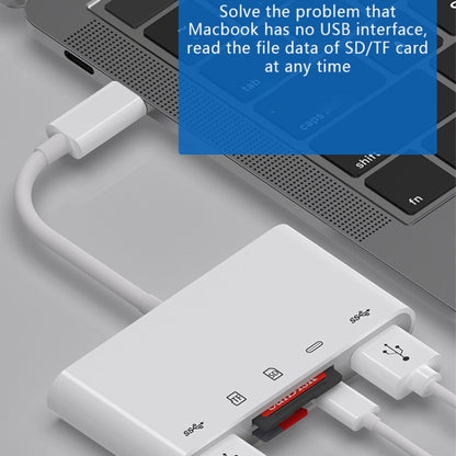 OEM USB-C Hub NK-1032TC, 2 x USB-A - 1 x USB-C - 1 x SD - 1 x microSD, Λευκό 