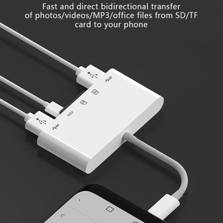 OEM USB-C Hub NK-1032TC, 2 x USB-A - 1 x USB-C - 1 x SD - 1 x microSD, Λευκό 