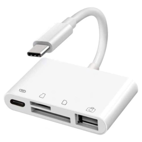 USB-C Hub OEM NK108LTC, 1 x USB-A - 1 x USB-C - 1 x SD - 1 x microSD, Λευκό 