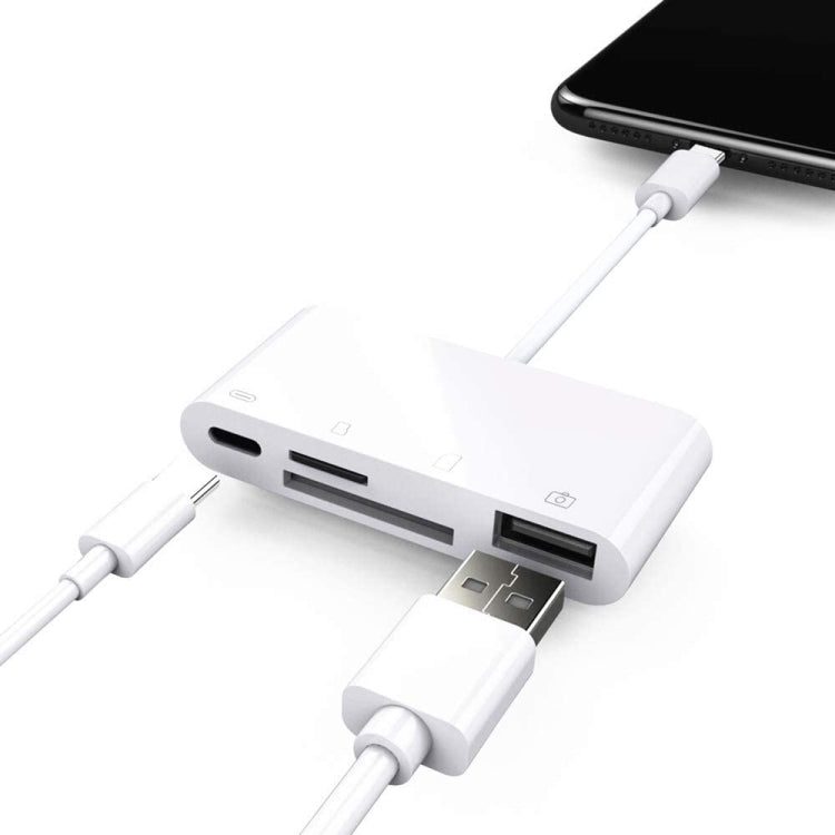 USB-C Hub OEM NK108LTC, 1 x USB-A - 1 x USB-C - 1 x SD - 1 x microSD, Λευκό 