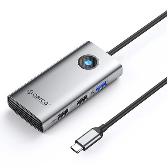 Hub USB-C Orico PW11-5P, 1 x USB-A 3.0 - 2 x USB-A - 1 x USB-C - 1 x HDMI, Γκρι
