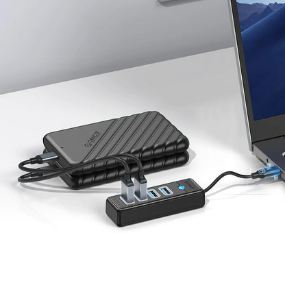 Hub USB-C Orico PW4U-C3, 4 x USB-A 3.0, Μαύρο