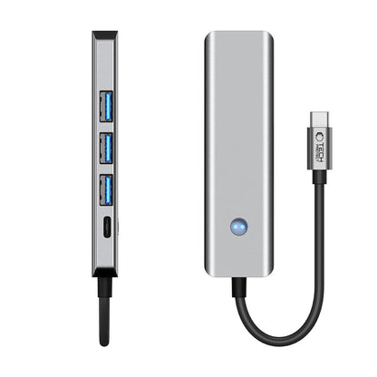 Hub USB-C Tech-Protect HB01, 1 x USB-A 3.0 - 2 x USB-A - 1 x USB-C - 1 x HDMI, Γκρι