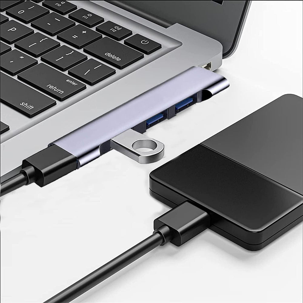 Hub USB-C Techsuit H13 ZenithDock, 4in1, Γκρι