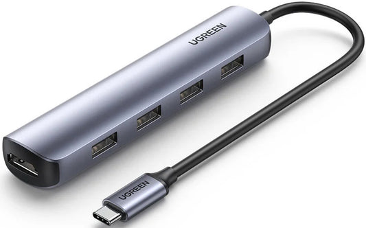 Hub USB-C UGREEN CM417, 4 x USB-A 3.2 - 1 x HDMI, Γκρι