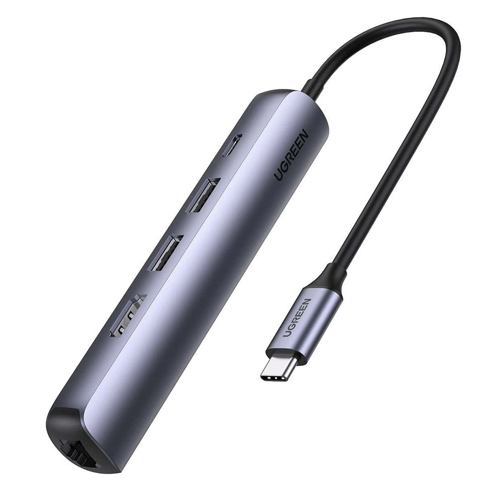 Hub USB-C UGREEN CM418 (10919), 2 x USB-A 3.0 - 1 x USB-C - 1 x HDMI - 1 x RJ45, Γκρι