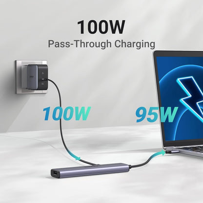 Hub USB-C UGREEN CM478, 1 x USB-A 3.0 - 2 x USB-A - 1 x USB-C - 1 x HDMI, Γκρι