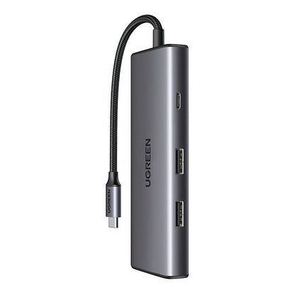Hub USB-C UGREEN CM498 (15531), 2 x USB-A 3.2 - 2 x USB-C - 1 x HDMI - 1 x SD - 1 x microSD, Γκρι