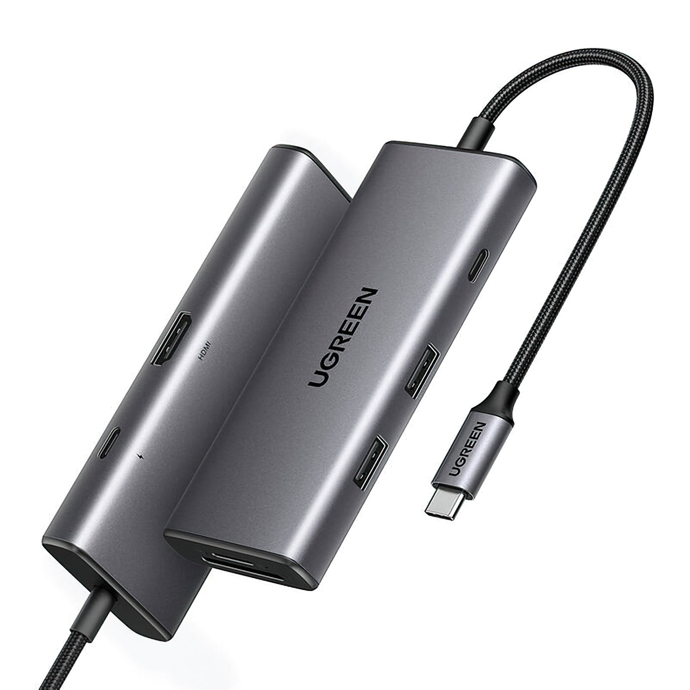 Hub USB-C UGREEN CM498 (15531), 2 x USB-A 3.2 - 2 x USB-C - 1 x HDMI - 1 x SD - 1 x microSD, Γκρι