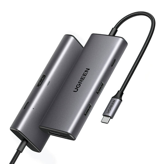 Hub USB-C UGREEN CM498 (15531), 2 x USB-A 3.2 - 2 x USB-C - 1 x HDMI - 1 x SD - 1 x microSD, Γκρι