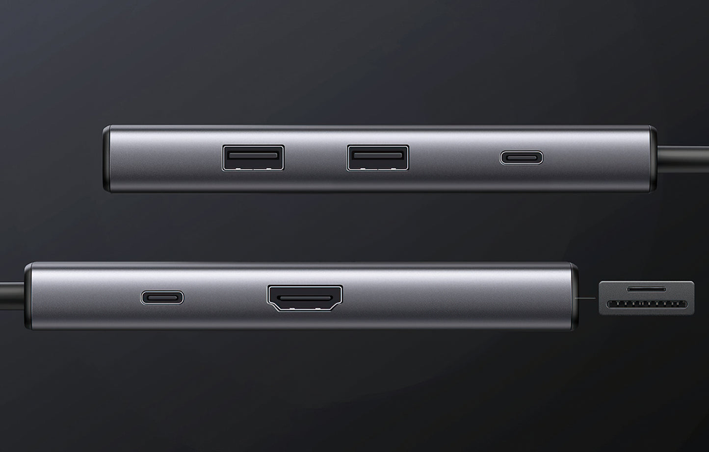 Hub USB-C UGREEN CM498 (15531), 2 x USB-A 3.2 - 2 x USB-C - 1 x HDMI - 1 x SD - 1 x microSD, Γκρι