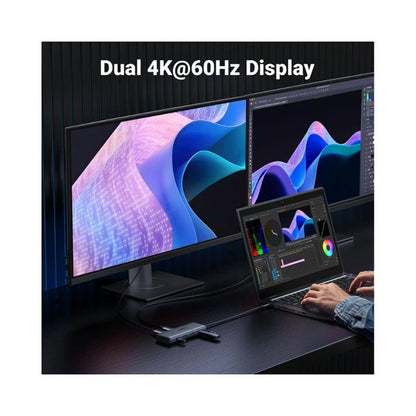 Hub USB-C UGREEN CM498 (45379), 2 x USB-A 3.2 - 3 x USB-C - 2 x HDMI, Γκρι