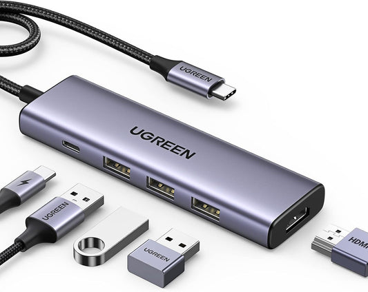 Hub USB-C UGREEN CM511, 3 x USB-A 3.0 - 1 x USB-C - 1 x HDMI, Γκρι