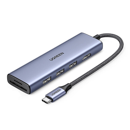 Hub USB-C UGREEN CM511 (20956A), 3 x USB-A 3.0 - 1 x HDMI - 1 x SD - 1 x microSD, Γκρι