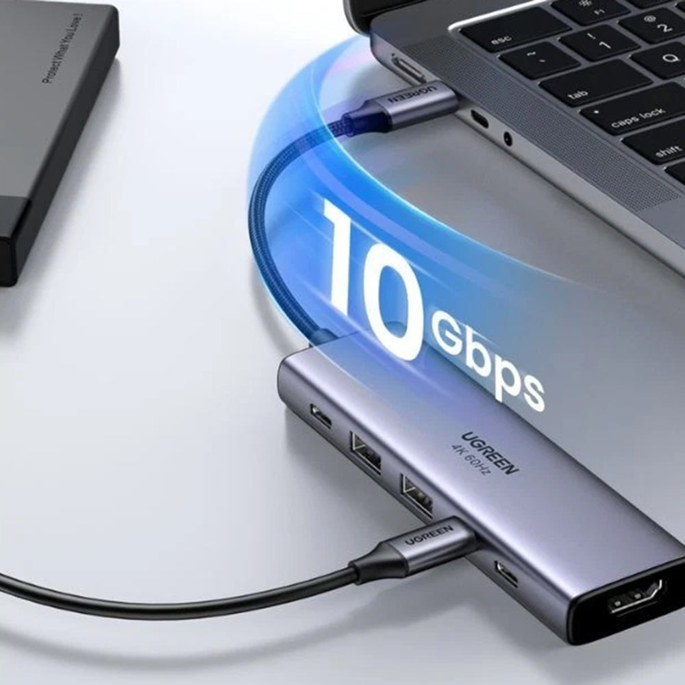 Hub USB-C UGREEN CM511 (35999), 2 x USB-A 3.2 - 3 x USB-C - 1 x HDMI, Γκρι