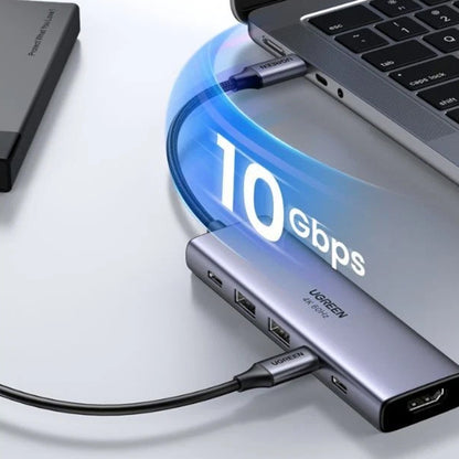 Hub USB-C UGREEN CM511 (35999), 2 x USB-A 3.2 - 3 x USB-C - 1 x HDMI, Γκρι