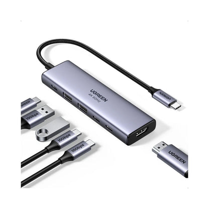 Hub USB-C UGREEN CM511 (35999), 2 x USB-A 3.2 - 3 x USB-C - 1 x HDMI, Γκρι